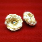 [LADIES ACCESSORIES] R.M.GLIM KNIT FLOWER PIERCE -OFF WHITE×AURORA GEM GLASSES-