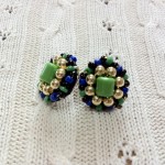 [LADIES ACCESSORIES]R.M.GLIM Ti-da PIERCED EARRINGS GREEN/BLUE(PIERCE/EARRINGS)