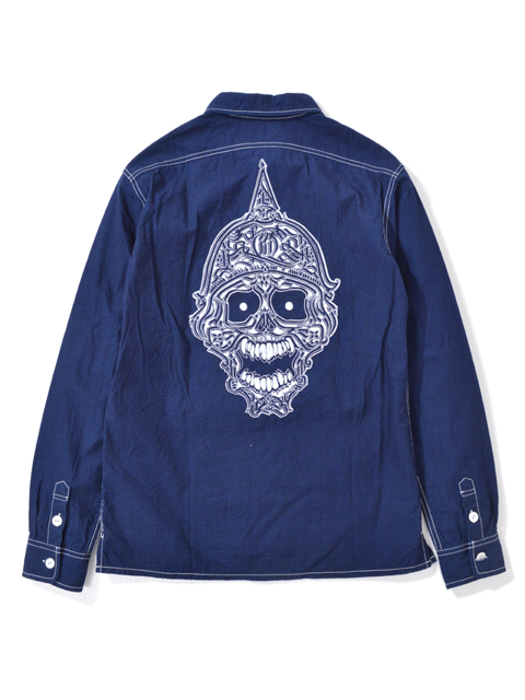 Prohibit-SkullWorkShirts-Navy